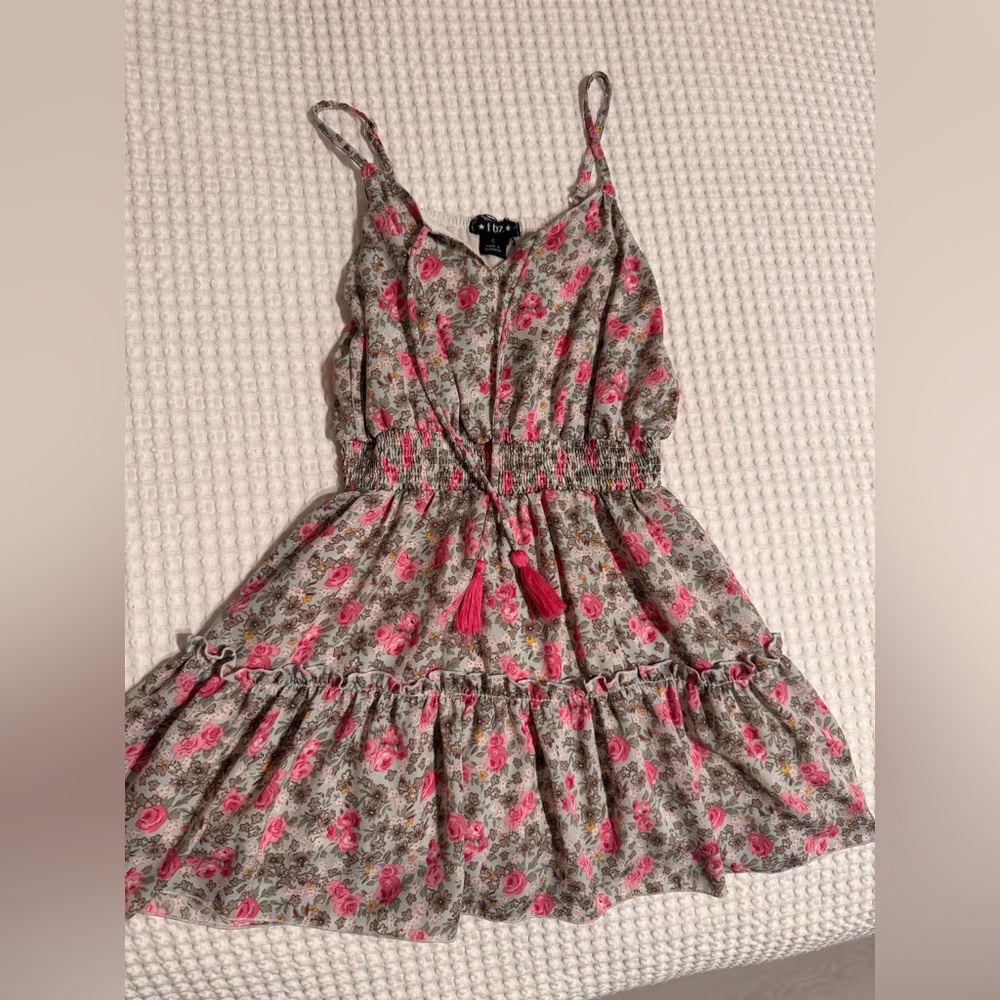 Flowers by Zoe Pink and Green Ruffled Tiered Sundress 6